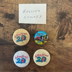VTG 80’s Rolling Stones Pinback Concert buttons pins classic rock